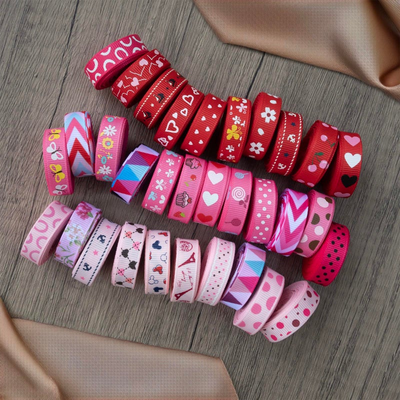 Summer-Ray.com Summer-Ray 180 Yards Printed Grosgrain Ribbon â€“ 3/8" (10mm) Wide â€“ 90 Unique Designs, 2 Yards Each â€“ Polyester, Colorfast & Machine Washable â€“ Perfect for Crafts, Sewing & Hair Accessories - Image 2
